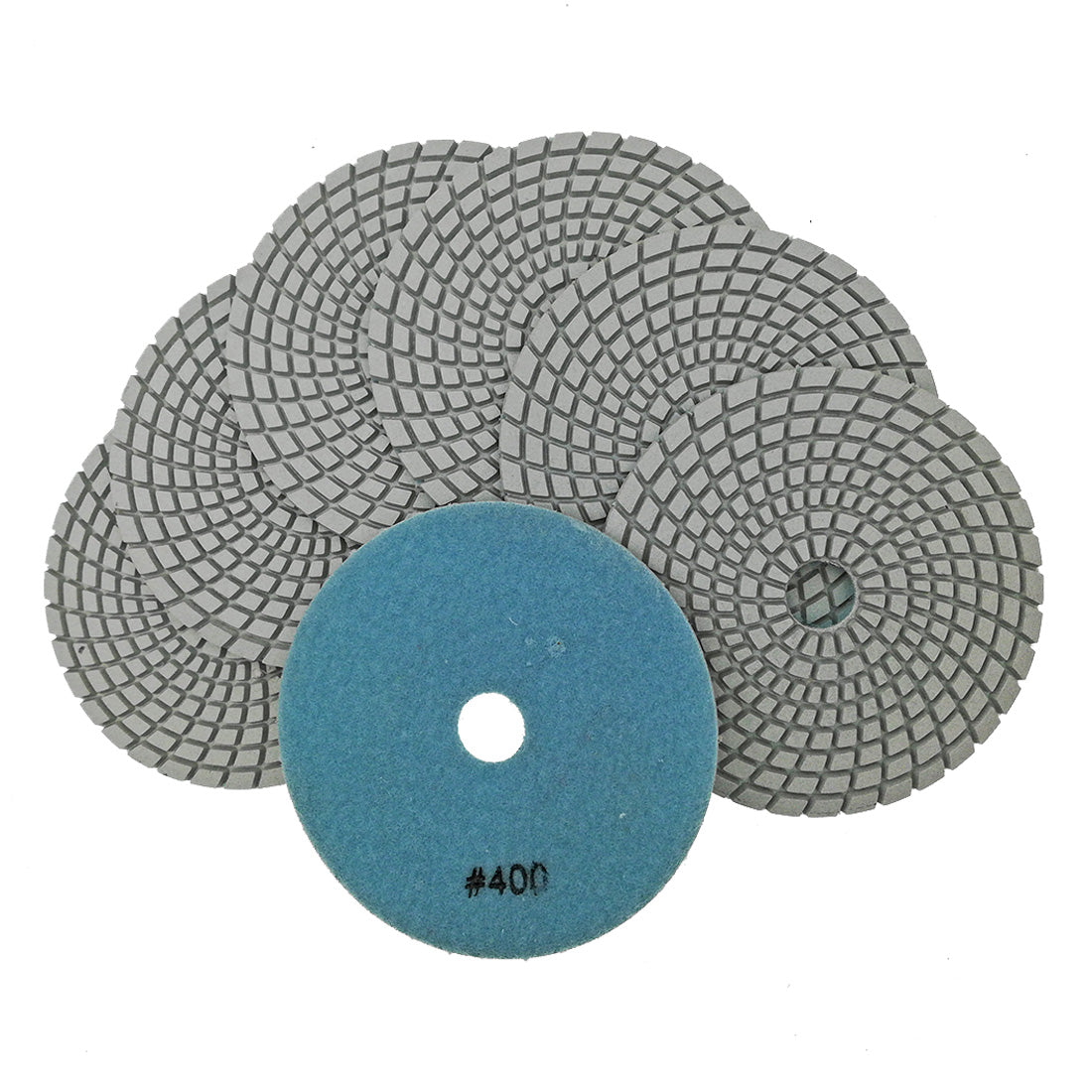 SHDIATOOL 5" Diamond Polishing Pads White Resin Bond for Marble Granite Wet Diamond Sanding Disc Pack of 6pcs or 7pcs - SHDIATOOL