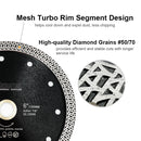 SHDIATOOL Diamond Cutting Disc Mesh Turbo Dry or Wet Cutting for Granite Marble Tile Ceramic Diameter 6" 150mm 1pc/2pcs/5pcs - SHDIATOOL