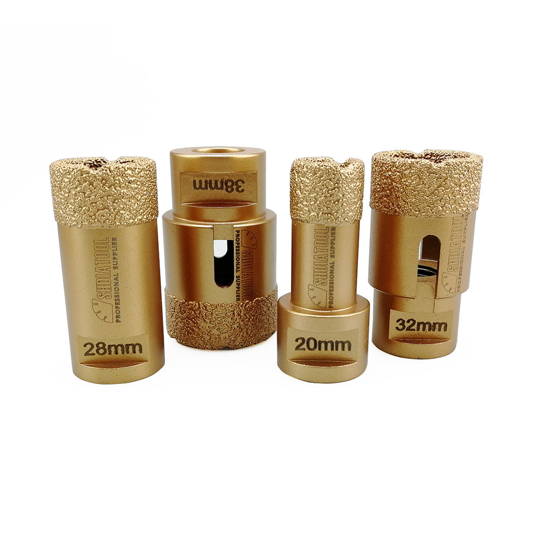 4pcs/set Dry Golden Diamond Drill Bits for Porcelain Tile Granite Marble M14 Thread - DIATOOL