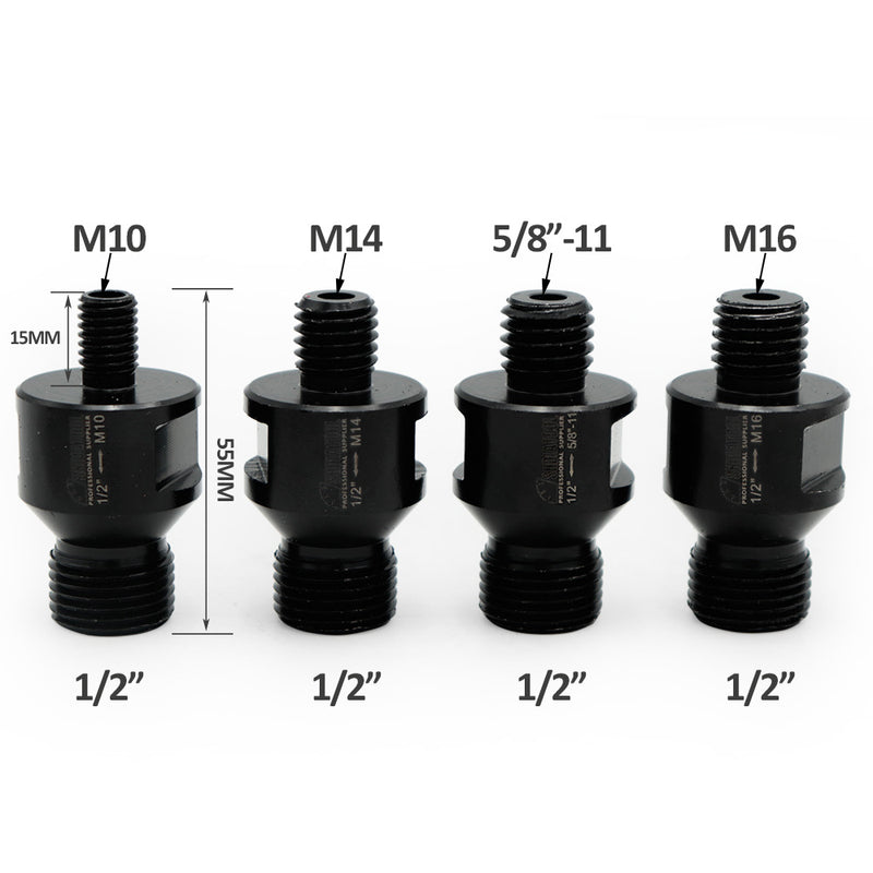 Adapter for 1/2 inch Male Thread To M10/M14/M16/5/8-11 Male Thread Fit for CNC Machine 2pcs/set - SHDIATOOL