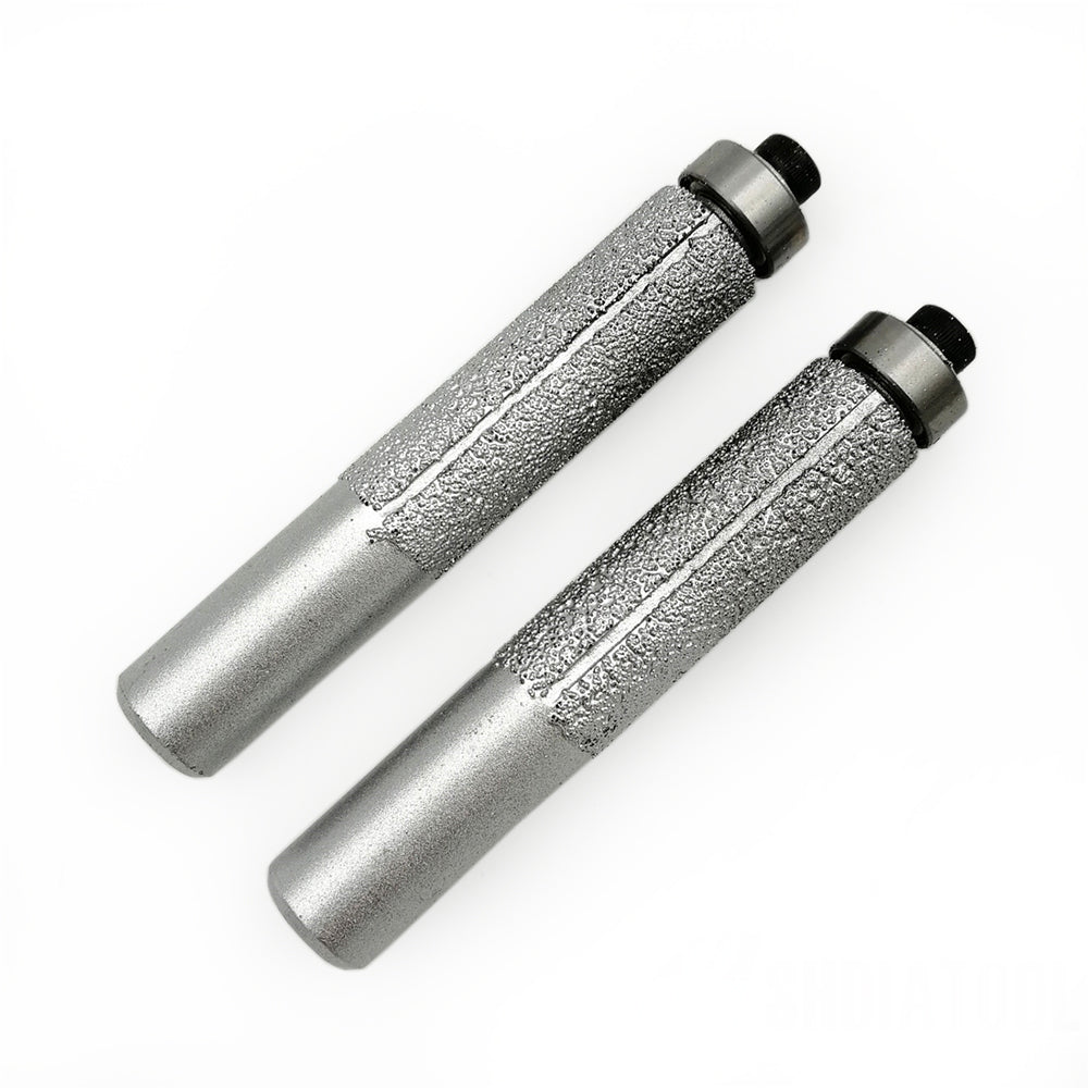 2pcs Straight Cutter with Bear Vacuum Brazed Diamond Router Bits For Stone - SHDIATOOL
