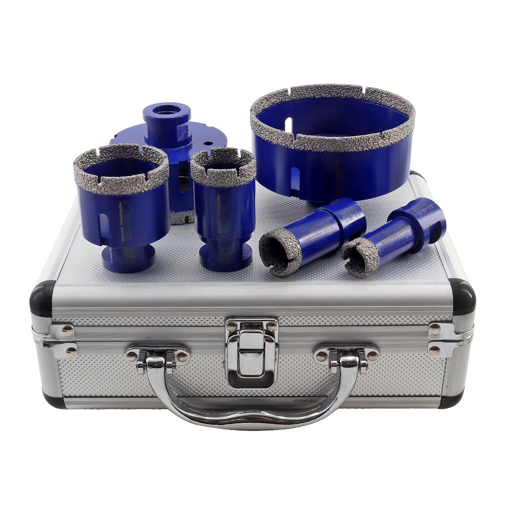 SHDIATOOL Diamond Drill Core Bits Set with 5/8-11 Thread for Porcelain Tile Granite Marble Ceramic 6pcs/Box Dia 20/25/35/50/75/100mm - SHDIATOOL