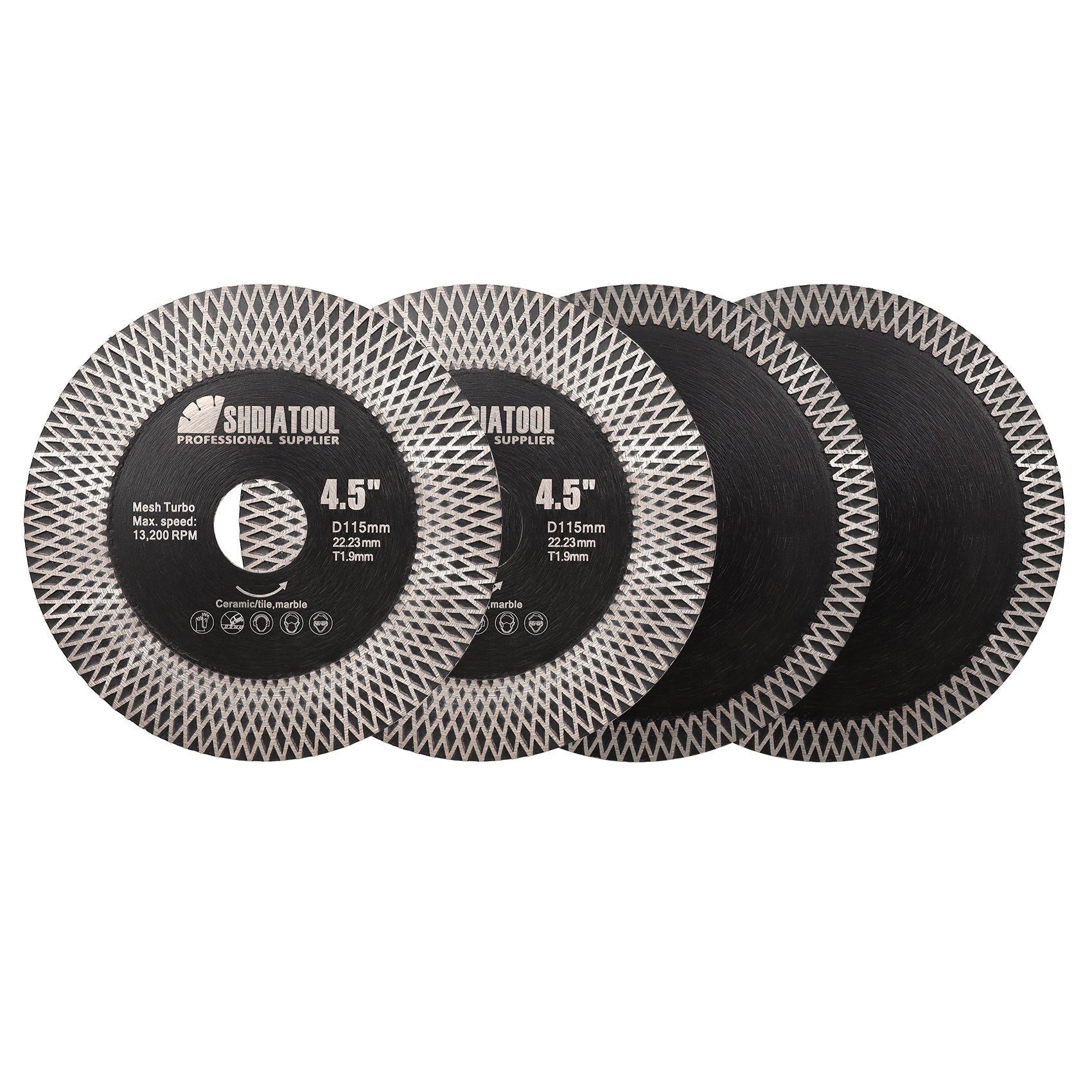 SHDIATOOL X Mesh Turbo Double Sided Diamond Cutting Grinding Disc for Tile Ceramic Marble Stone 4''/4.5''/5'' - SHDIATOOL
