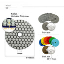 4 inch Dry Diamond Polishing Pad for Granite Marble  7pcs/set Mixed Grits Plus a 5/8-11 Backer - SHDIATOOL