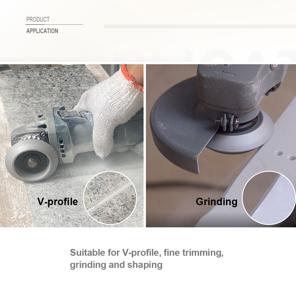 SHDIATOOL V-shape Diamond Hand Grinding Wheels for Marble Ceramic Tile Carving Edge Bore 22.23mm - SHDIATOOL