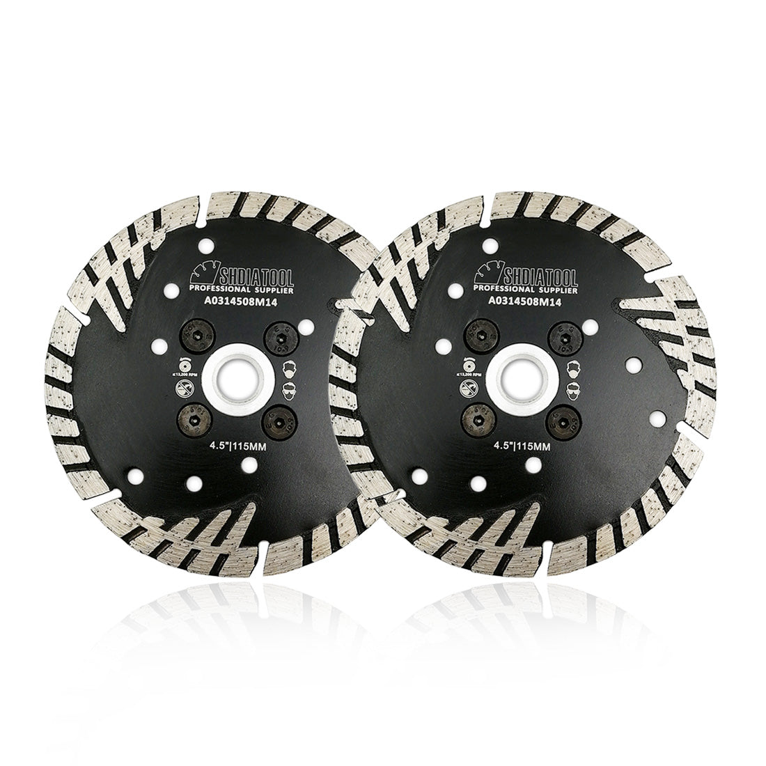 2pcs BE Warehouse Diamond Cutting Blade with Turbo Slant Protection Teeth 115mm 125mm for Concrete Tile Granite Marble Masonry Brick - SHDIATOOL