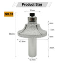 Diamond Router Bits with 1/2" shank for Granite & Marble 31 sizes available 2pcs - SHDIATOOL