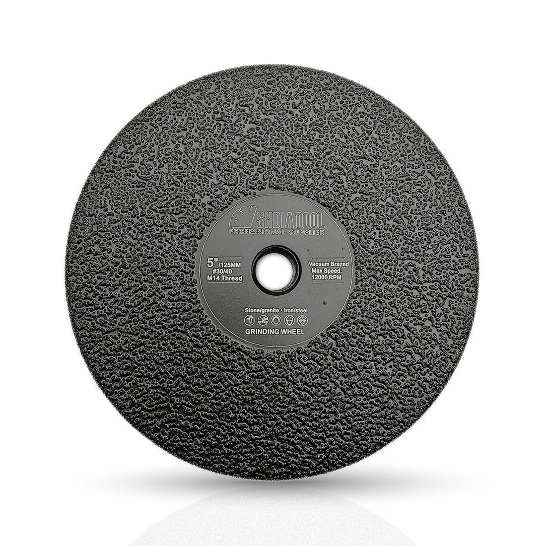 SHDIATOOL Vacuum Brazed Diamond Flat Grinding Wheel M14 Thread - DIATOOL