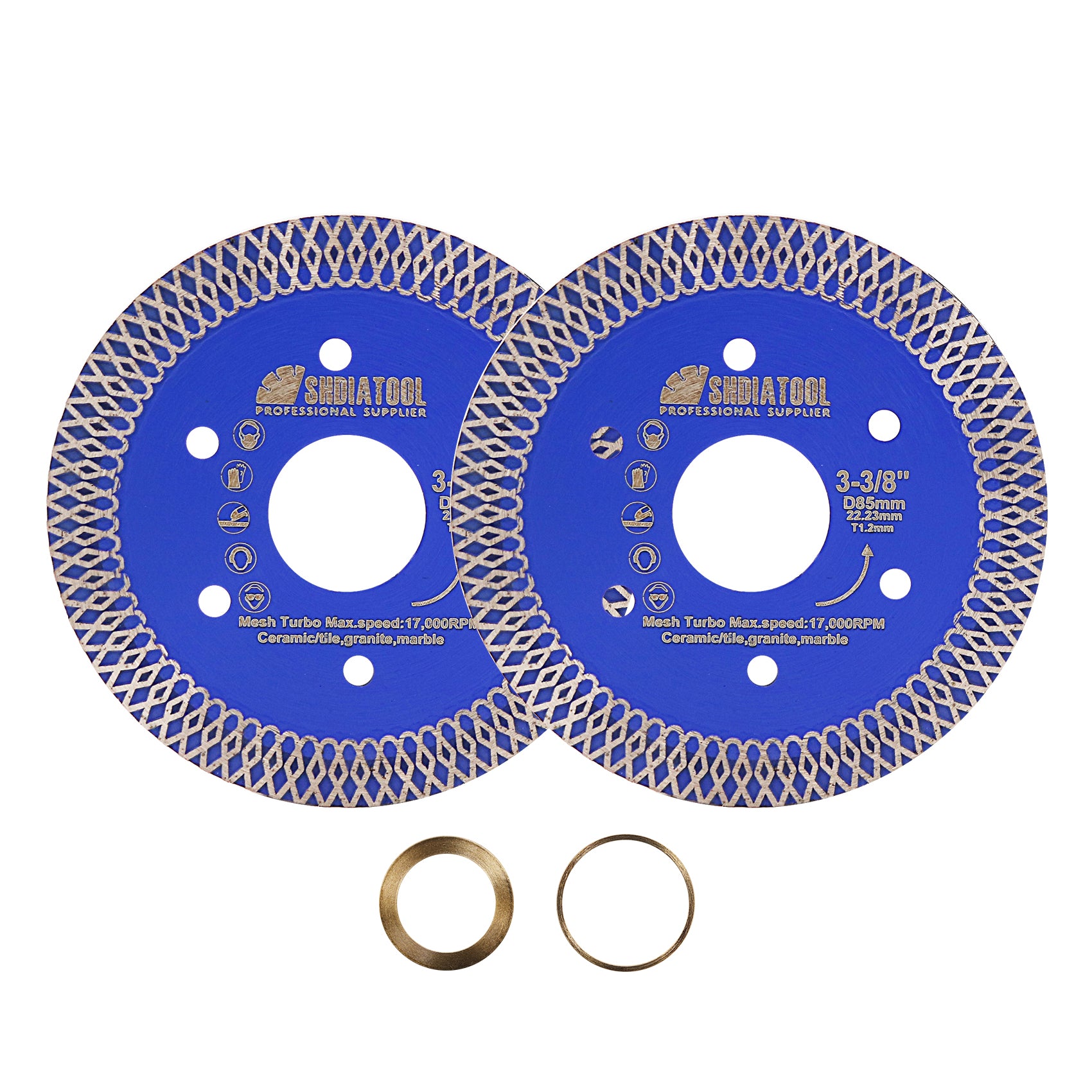 SHDIATOOL X Mesh Turbo Diamond Saw Blade for Marble Ceramic Porcelain Tile Diameter 85MM - SHDIATOOL