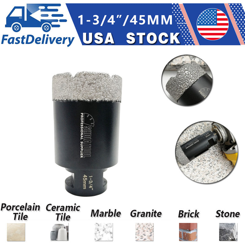 SHDIATOOL Diamond Core Drill Bits for Porcelain Ceramic Tile Marble Brick Vacuum Brazed Hole Saw from 1/4 inch to 6 inch - SHDIATOOL
