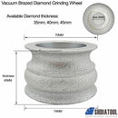 3"/75mm Vacuum Brazed Diamond Hand Convext Disc Stone Edge Grinding - DIATOOL