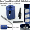 Diamond Core Drill Bit Including Center Drill and SDS-Plus or Hex Adapter for Brick Concrete Block wall Masonry Diameter 68/82mm 5/8-11 or M16 thread - DIATOOL