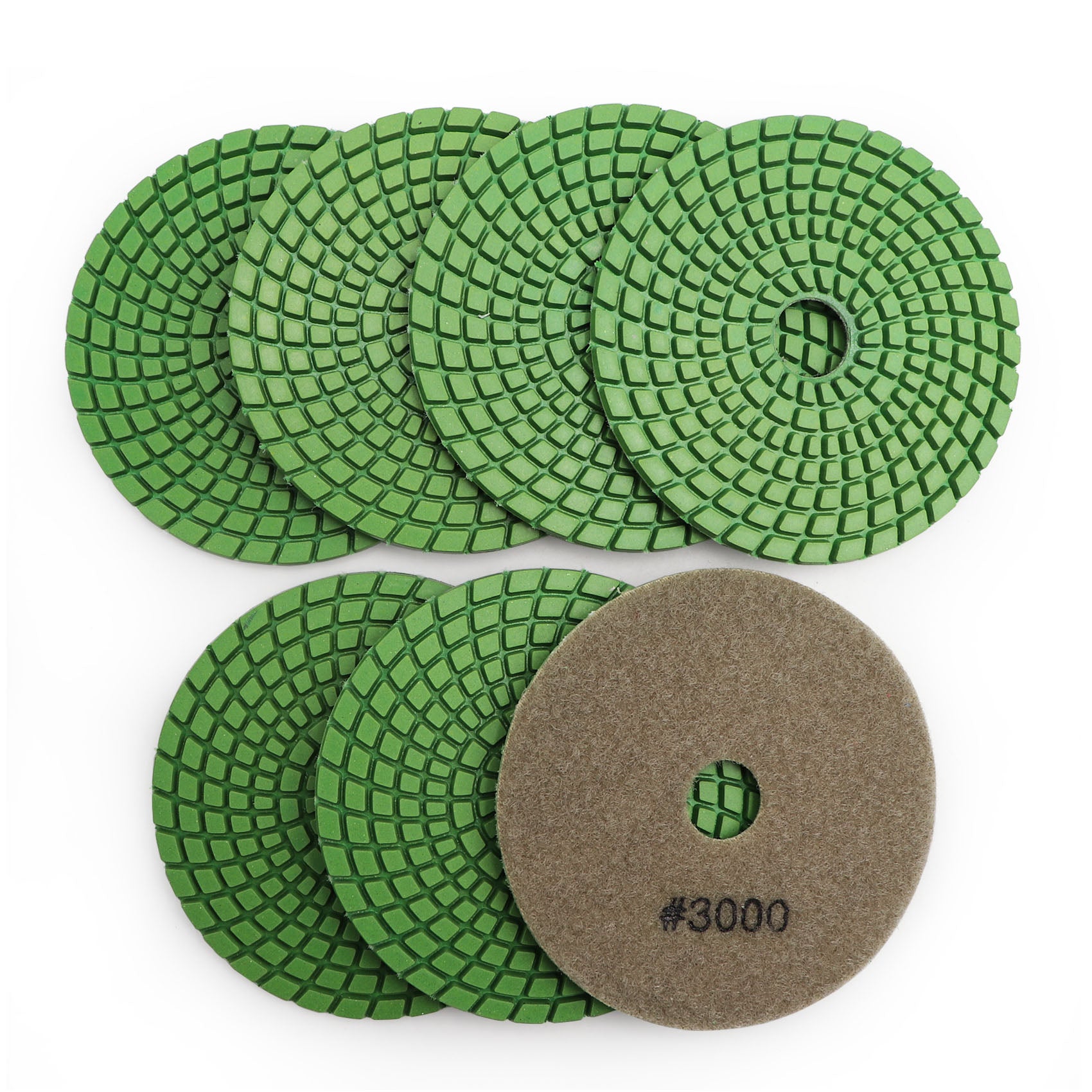 SHDIATOOL Diamond Polishing Pads for Marble Granite Dia 4"/100mm 7pcs/set - SHDIATOOL