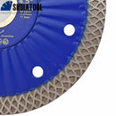 SHDIATOOL Diamond Hot Pressed Turbo Saw Blade for Cutting Tile Granite Marble Quartz Sandstone 4''/4.5''/7'' - SHDIATOOL