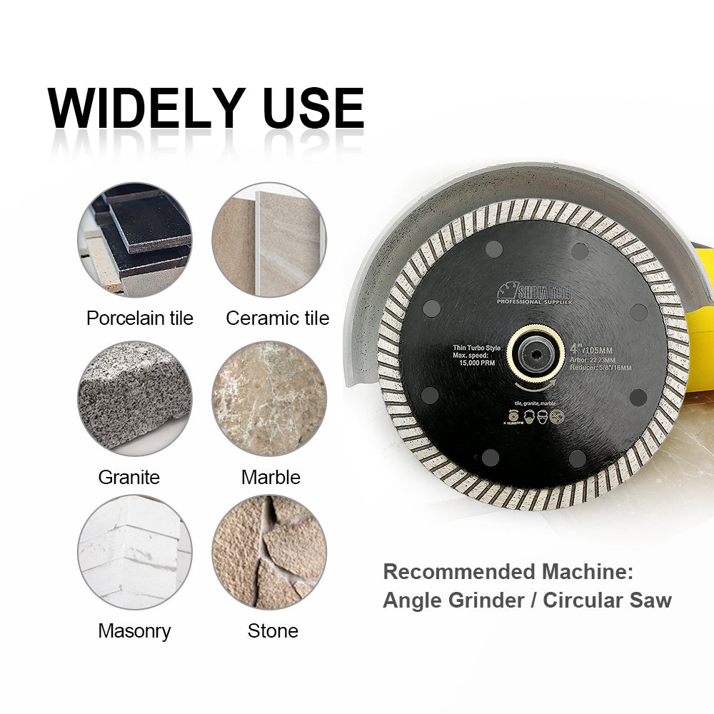 5pcs/set Ultra Thin Diamond Turbo Blades Cutting Ceramic Tile Granite SHDIATOOL Diameter 4.5" 5" BE warehouse - SHDIATOOL