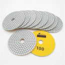 10pcs/set 4" Professional Wet Diamond Polishing Pads for Marble Granite White Resin Bond - SHDIATOOL