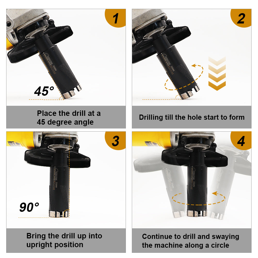 5pcs/set SHDIATOOL Diamond Core Drill Bits for Hard Stone Concrete Marble Granite Brick Laser Welded Dry Diamond Hole Saws 5/8-11 thread - SHDIATOOL