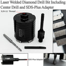 Diamond Core Drill Bit Including Center Drill and SDS-Plus or Hex Adapter for Brick Concrete Block wall Masonry Diameter 68/82mm 5/8-11 or M16 thread - DIATOOL