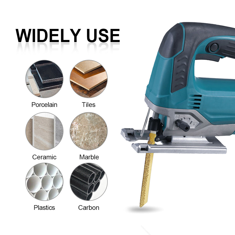 SHDIATOOL 4 In. Diamond Jig Saw Blades for Tile Ceramic Brick Granite Marble with T-Shank 46 Grit - SHDIATOOL