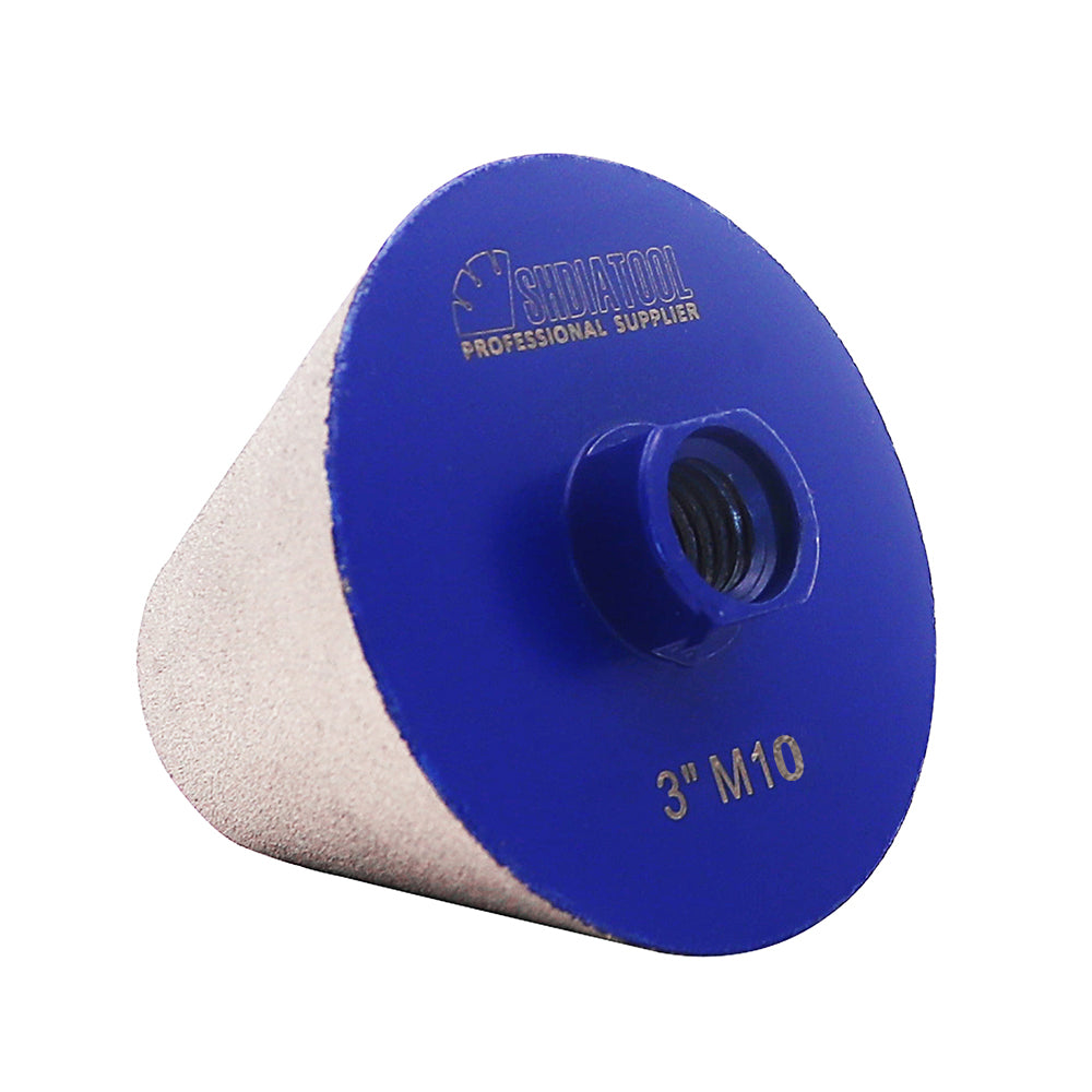 SHDIATOOL Diamond Beveling Chamfer Bits 5/8-11 or M14 or M10 Thread for Granite Marble Tiles Existing Holes Enlarging Polishing Shaping Dia 35/50/75mm - SHDIATOOL