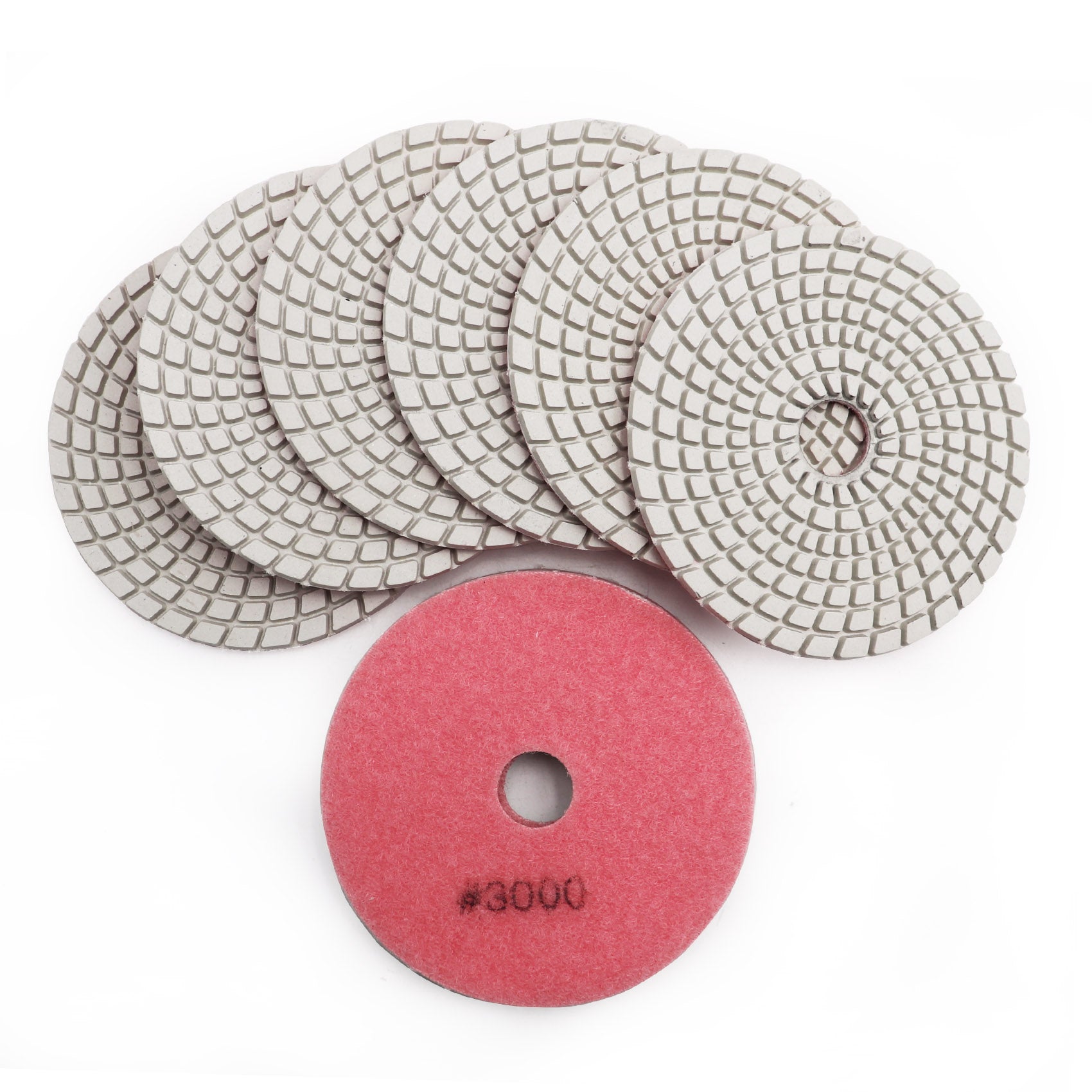 SHDIATOOL Diamond Polishing Pads for Marble Granite Dia 4"/100mm 7pcs/set - SHDIATOOL