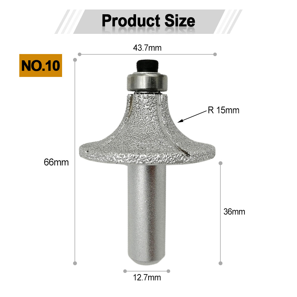 Diamond Router Bits with 1/2" shank for Granite & Marble 31 sizes available 2pcs - SHDIATOOL