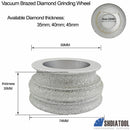 3"/75mm Vacuum Brazed Diamond Hand Convex Grinding Disc - DIATOOL