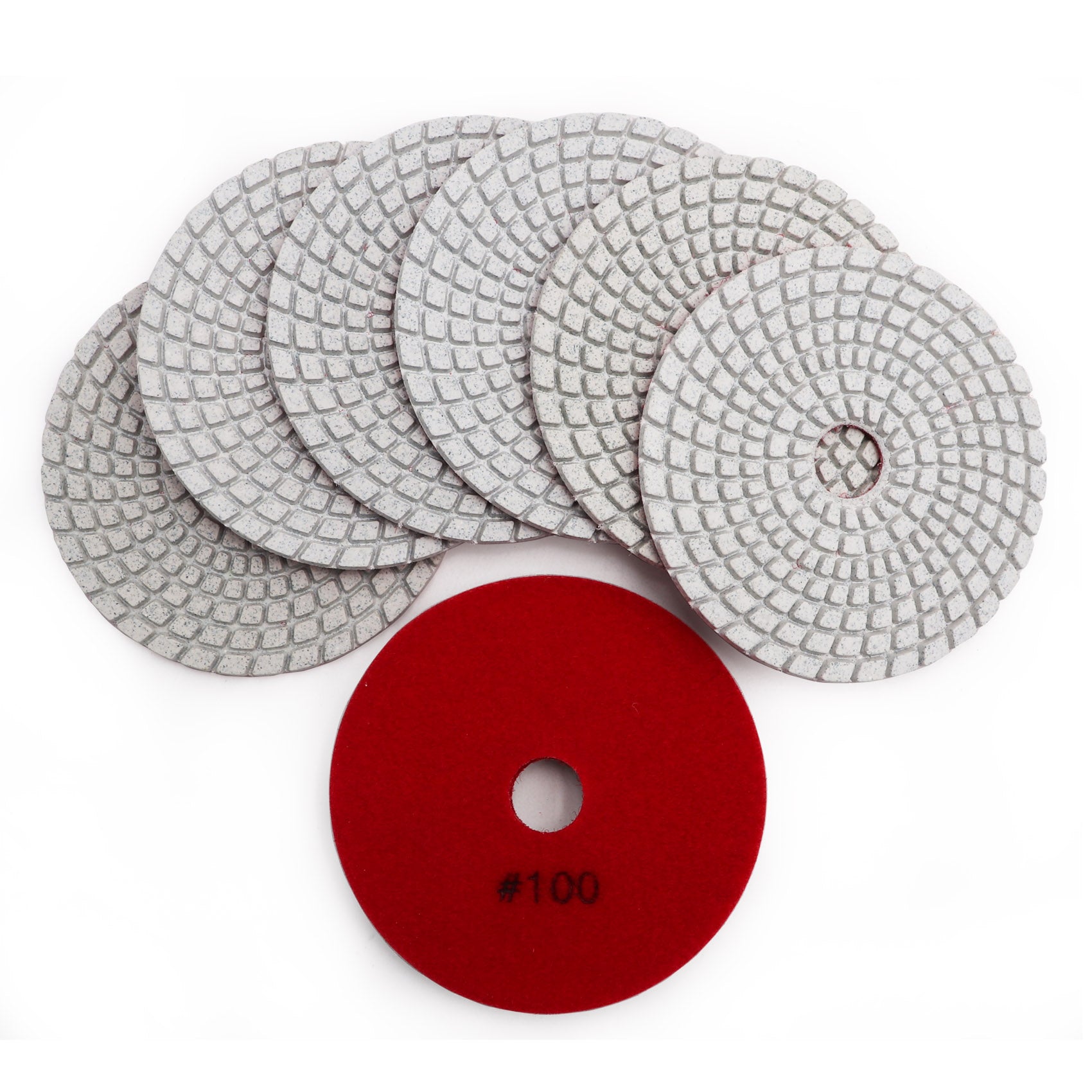 SHDIATOOL Diamond Polishing Pads for Marble Granite Dia 4"/100mm 7pcs/set - SHDIATOOL