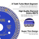 SHDIATOOL Hot Pressed Sintered X Mesh Turbo 85MM Diamond Saw Blade for Tile Ceramic Porcelain Marble - SHDIATOOL