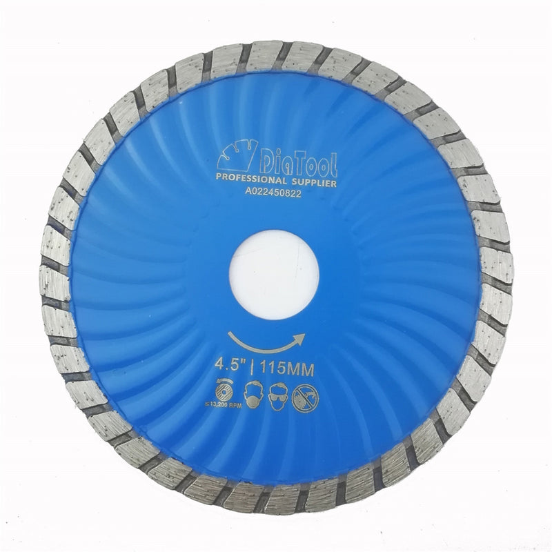 Diamond Waved Blades for Stone Concrete Cutting Diameter 4.5" 5" - DIATOOL