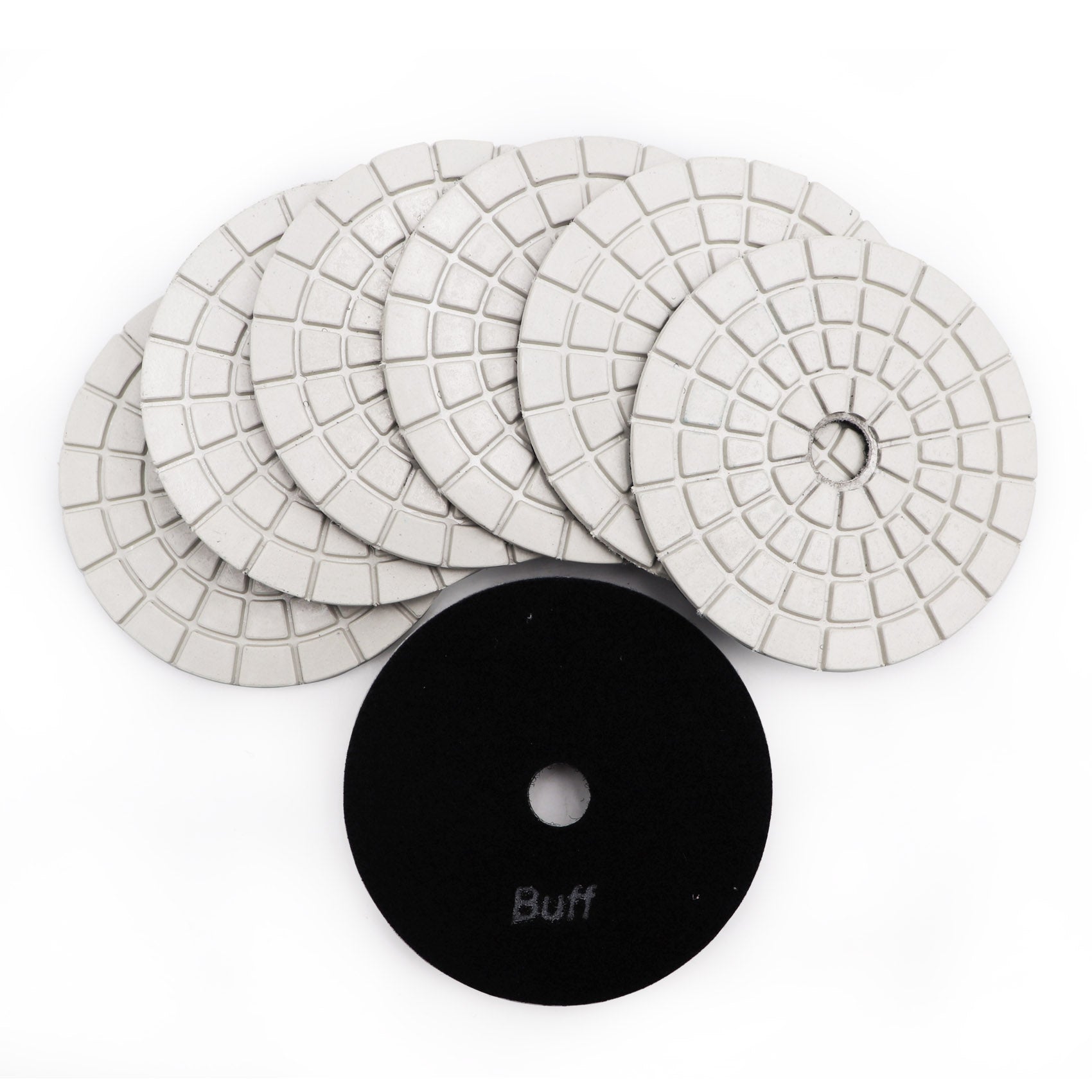 SHDIATOOL Diamond Polishing Pads for Marble Granite Dia 4"/100mm 7pcs/set - SHDIATOOL