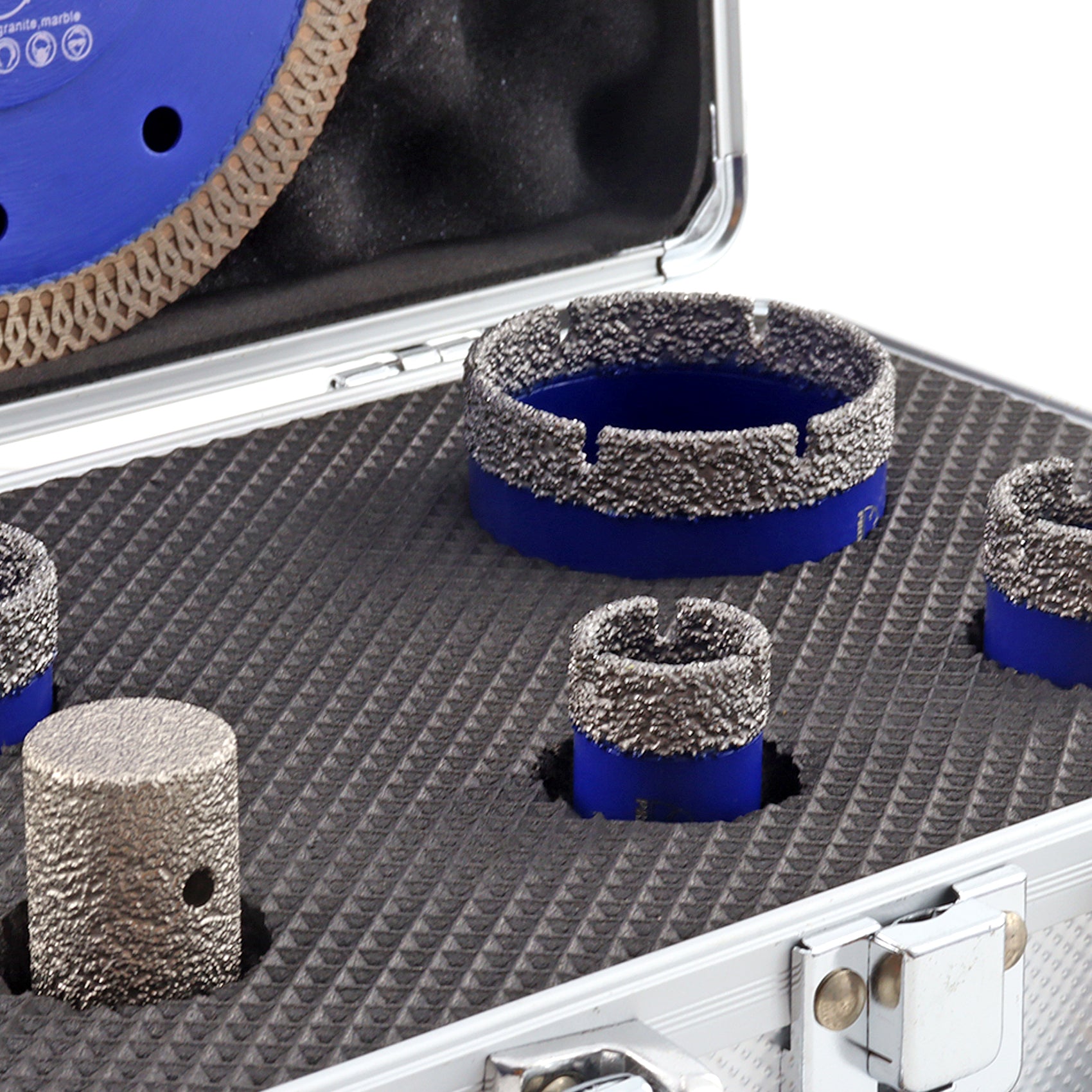 SHDIATOOL Diamond Drill Core Bits Set with 5/8-11 Thread for Porcelain Tile Granite Marble Ceramic 6pcs/Box Dia 20/25/35/50mm+20mm Finger Bit+115mm Saw Blade - SHDIATOOL