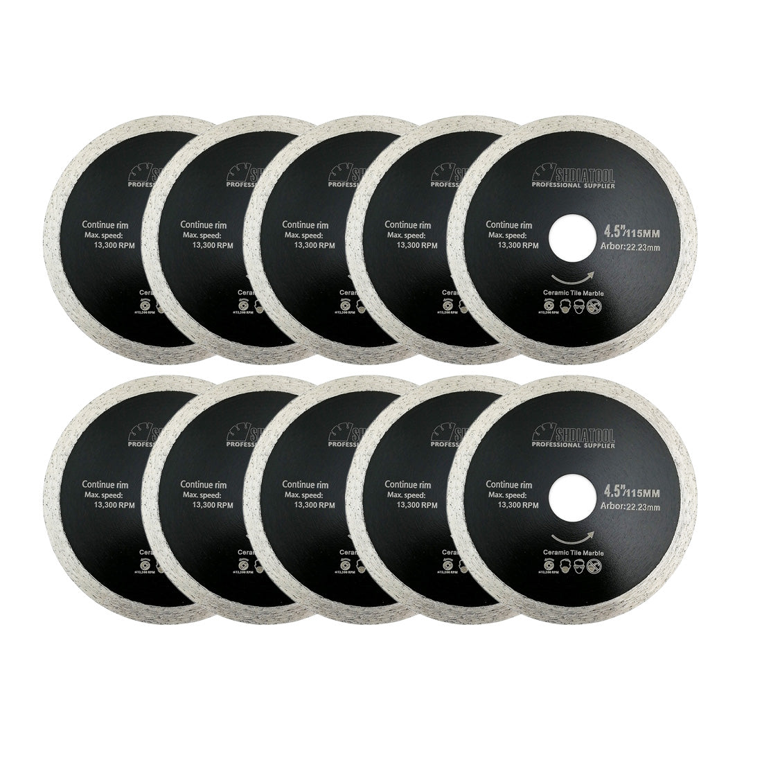 SHDIATOOL 4" 4.5"Continuous Rim Diamond Blade Wet cutting Ceramic Tile - SHDIATOOL