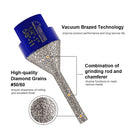 SHDIATOOL Vacuum Brazed Diamond Finger Milling Bits for Porcelain Ceramic Tile Marble Granite Dia 1/4''-1''(6-25mm) 5/8-11 or M14 Thread - SHDIATOOL