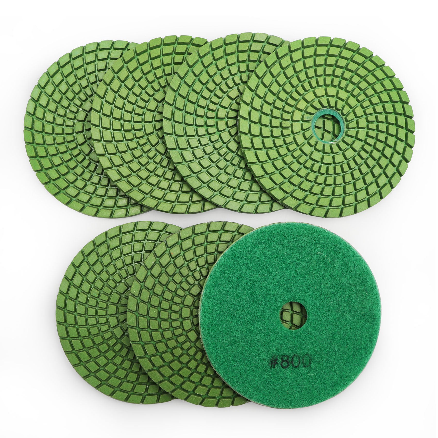 SHDIATOOL Diamond Polishing Pads for Marble Granite Dia 4"/100mm 7pcs/set - SHDIATOOL