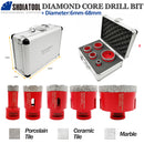 SHDIATOOL Red Diamond Drill Core Bits Kit with Box and an Adapter for Tile Porcelain Granite Marble - SHDIATOOL