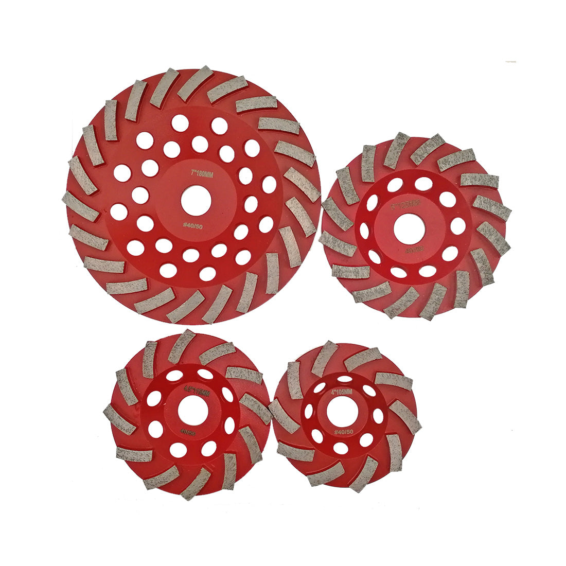 SHDIATOOL Concrete Turbo Row Diamond Grinding Cup Wheel Hard Masonry Marble Weld Turbo Cup Disc Fits 7/8 Inch Arbor from 4" to 7" - SHDIATOOL