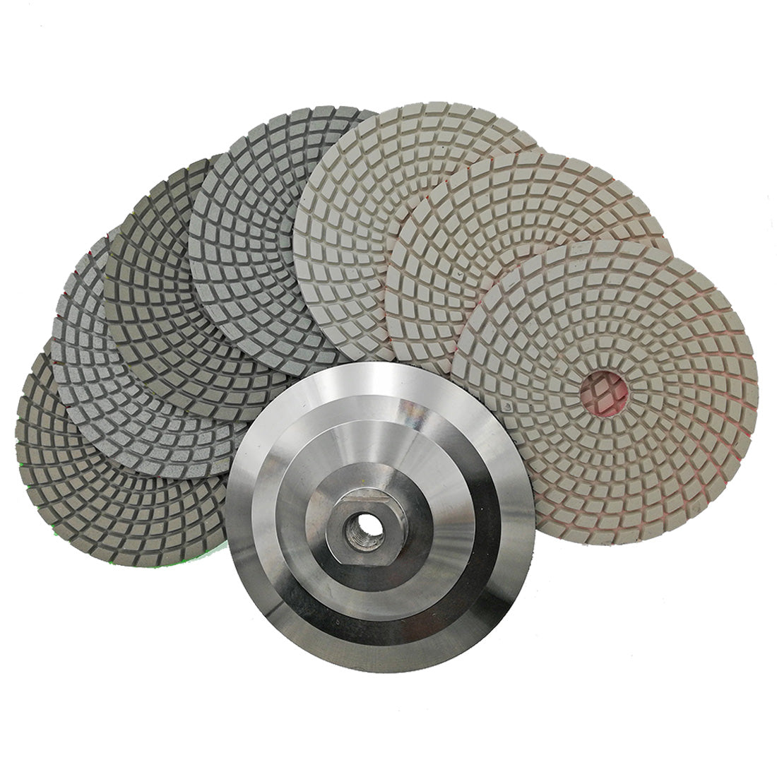 SHDIATOOL 5" Diamond Polishing Pads White Resin Bond for Marble Granite Wet Diamond Sanding Disc Pack of 6pcs or 7pcs - SHDIATOOL
