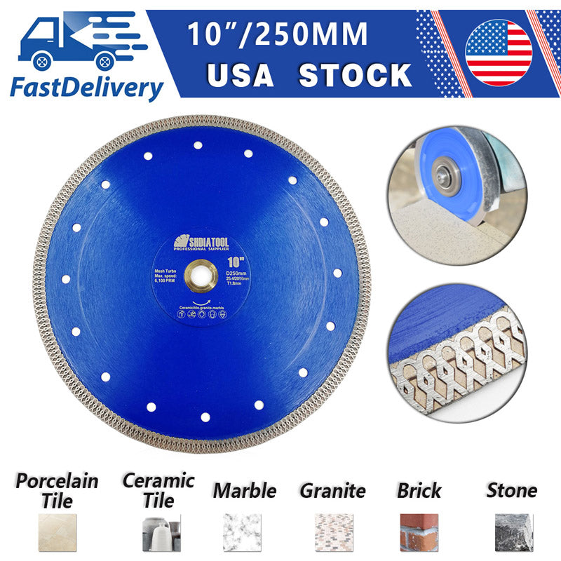 SHDIATOOL Diamond Saw Blade Cutting Porcelain Tile Ceramic Granite Marble Brick 4 "4.5" 10" - SHDIATOOL