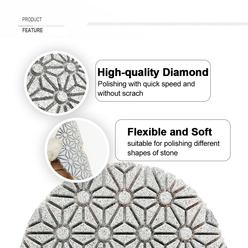 SHDIATOOL 3 Step 4" Diamond Polishing Pads for Marble Soft Stone Floor - SHDIATOOL