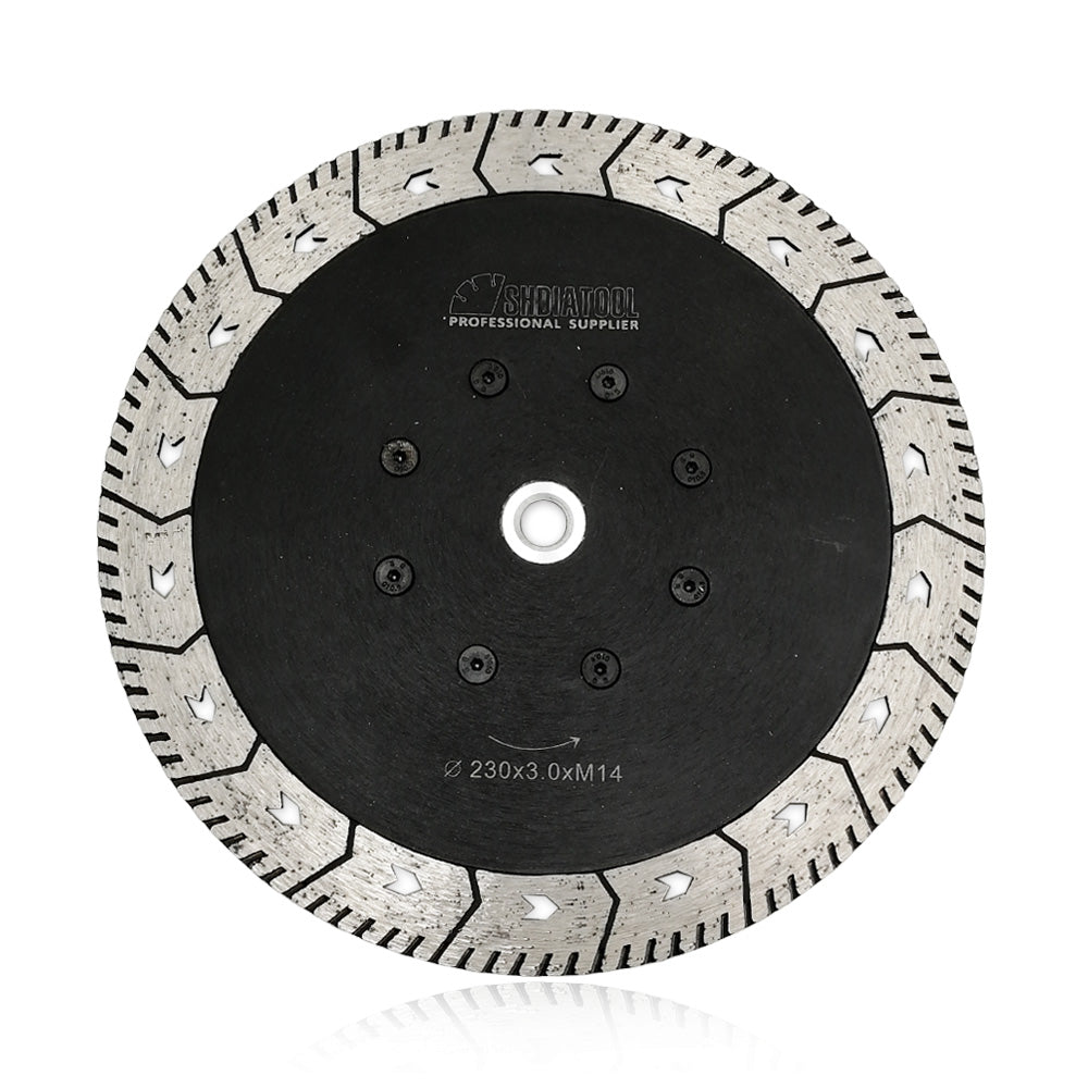 SHDIATOOL Granite Turbo Cutting Blades Two-in-One Design Cut Grind Sharpen Marble Concrete and Bricks 3" 4.5" 5" 7" 9" - SHDIATOOL