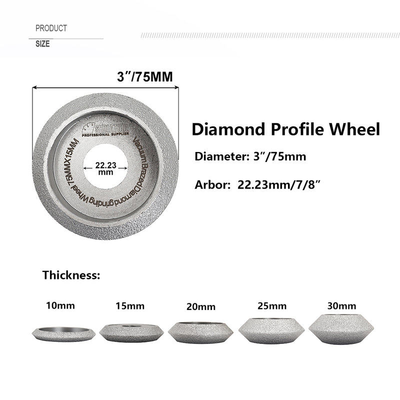 SHDIATOOL V-shape Diamond Hand Grinding Wheels for Marble Ceramic Tile Carving Edge Bore 22.23mm - SHDIATOOL