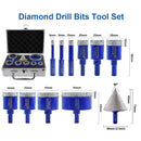 SHDIATOOL 11pcs/set Diamond Drilling Bit with Triangular Shank for Granite Marble Porcelain Ceramic Tile Angle Grinder - SHDIATOOL