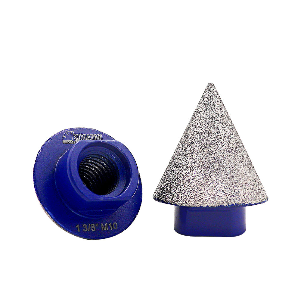 SHDIATOOL Diamond Beveling Chamfer Bits 5/8-11 or M14 or M10 Thread for Granite Marble Tiles Existing Holes Enlarging Polishing Shaping Dia 35/50/75mm - SHDIATOOL