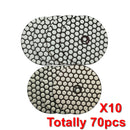 4 in. Dry Diamond Polishing Pad for Granite Marble SHDIATOOL 10sets Mixed Grits Totally 70pcs - DIATOOL