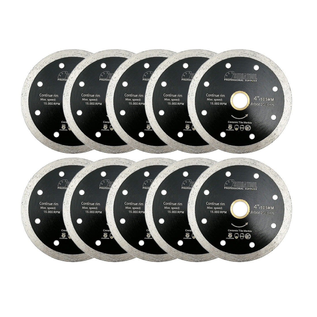 SHDIATOOL 4" 4.5"Continuous Rim Diamond Blade Wet cutting Ceramic Tile - SHDIATOOL