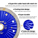 SHDIATOOL Diamond Hot Pressed Turbo Saw Blade for Cutting Tile Granite Marble Quartz Sandstone 4''/4.5''/7'' - SHDIATOOL