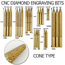 2pcs CNC Vacuum Brazed Diamond Cone Type with Ball End Engraving Bits for Granite Marble Ceramic - SHDIATOOL