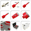 SHDIATOOL Red Diamond Drill Core Bits Kit with Box and an Adapter for Tile Porcelain Granite Marble - SHDIATOOL
