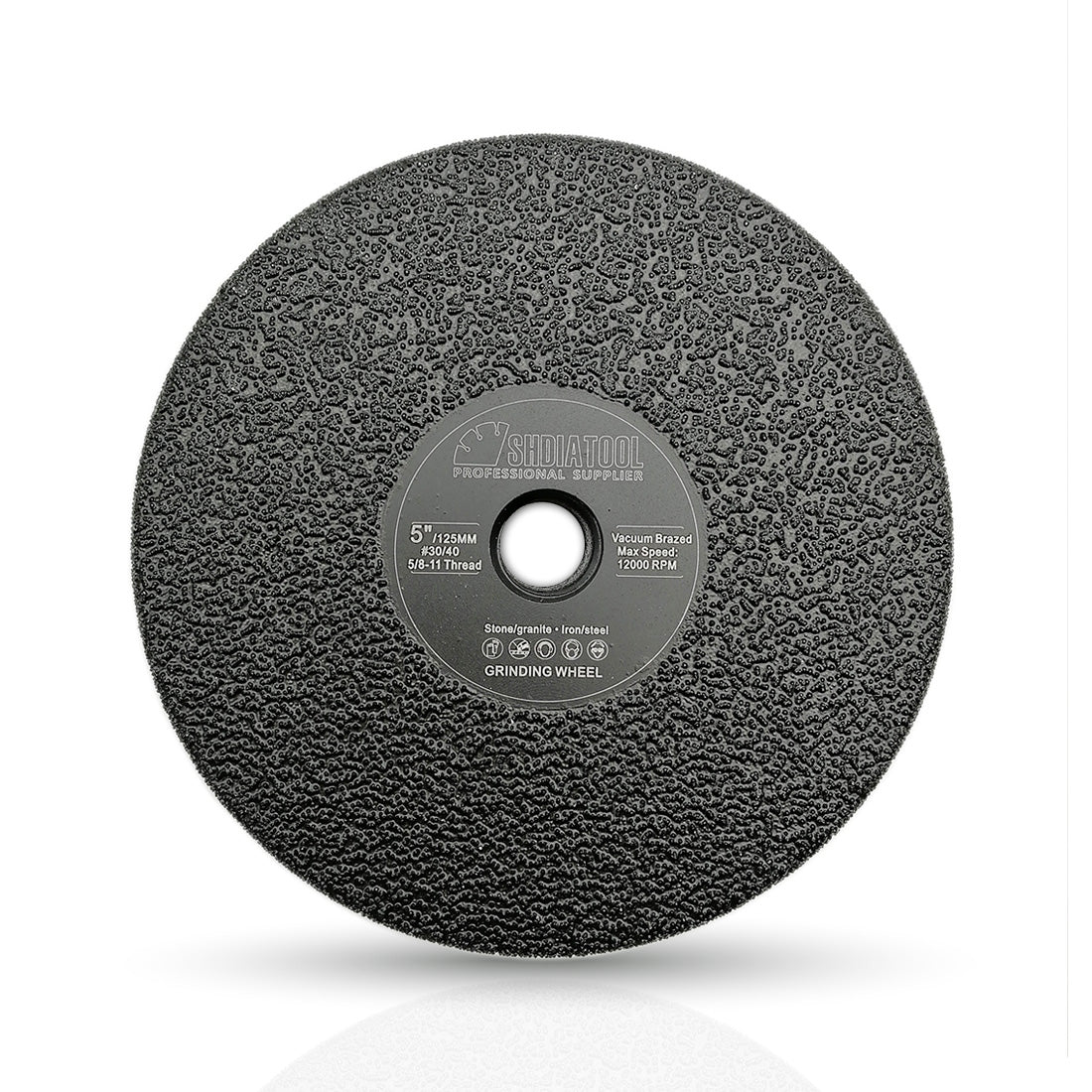 SHDIATOOL Vacuum Brazed Diamond Flat Grinding Wheel 5/8-11 Arbor - DIATOOL